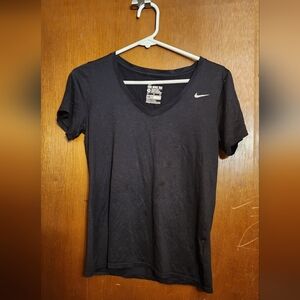Women's NIKE DRI-FIT short sleeve v-neck shirt size MD